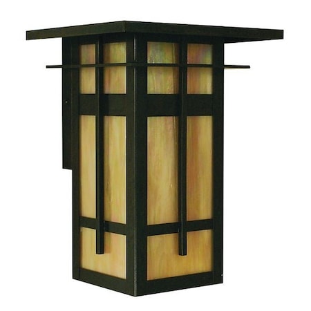Arroyo Craftsman 8" Finsbury Flush Wall Mount, Pewter, Almond Mica Glass FIW-8AM-P